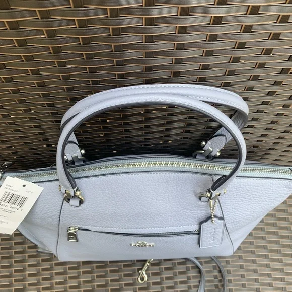 Coach Light Gray Leather Tote Bag - Picture 7 of 10